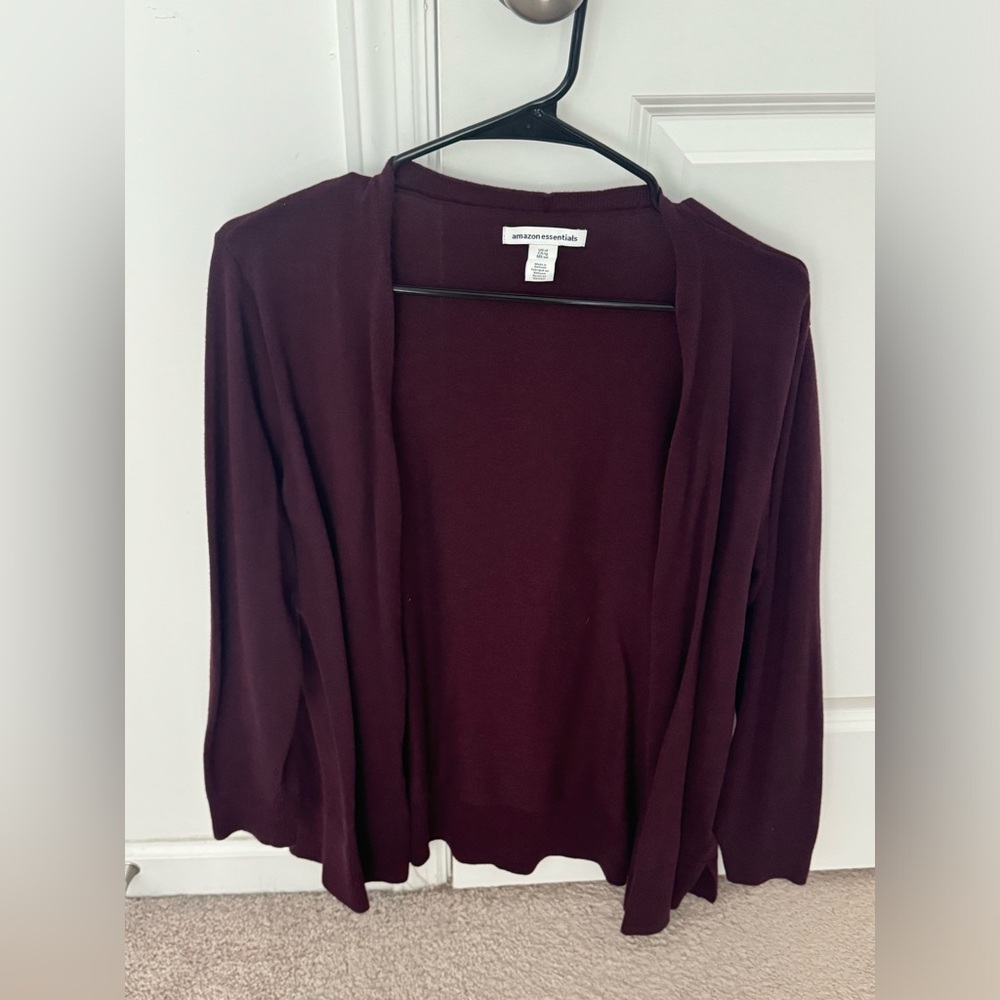 Burgundy Amazon Essentials Cardigan XL
